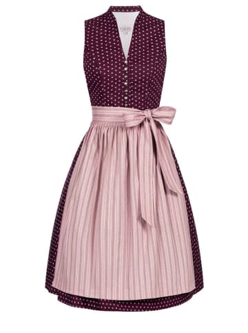 Nübler Dirndl midi Rita in Weinrot-Rosa