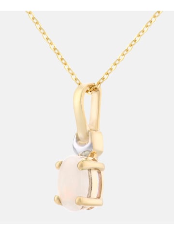 Diamant L'éternel Halskette mit Anhänger aus 375 Gelbgold mit Opal