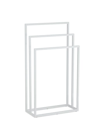 relaxdays Handtuchständer in Weiß - (B)46 x (H)82,5 x (T)21 cm