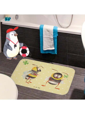 Mr. & Mrs. Panda Badteppich Hummeln Kleeblatt ohne Spruch in Gelb Pastell