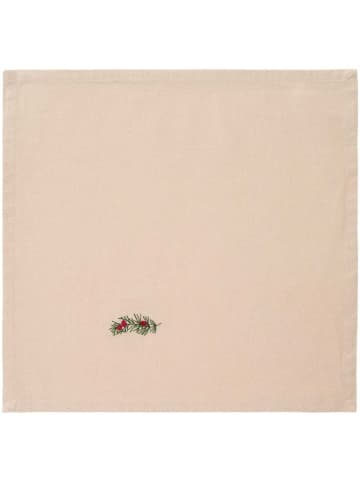 IB Laursen Stoffserviette TRADITION Natur ZWEIG und Rote BEEREN