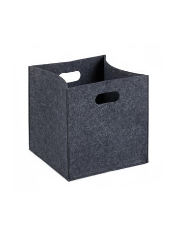 relaxdays Filzkorb in Anthrazit - (B)30 x (H)30 x (T)30 cm