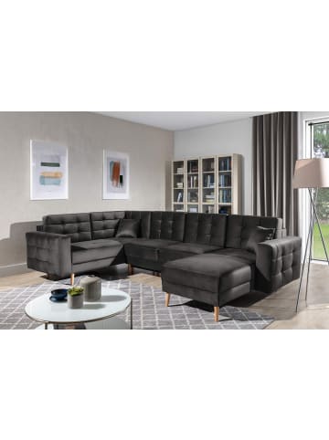 MF Design Ecksofa Thor  in Velours Asphalt in Asphalt -  (L) 320 x (B) 320 x (H) 90 cm