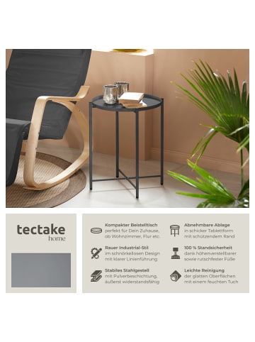 tectake Ablagetisch, 45,5 x 45,5 x 53 cm, rund mit abnehmbarer Ablage