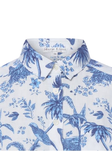 Marie Lund Bluse Liane in weiß blau - 0016