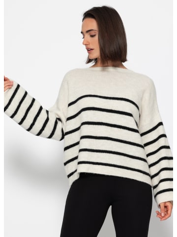 SASSYCLASSY Pullover mit tiefem Rückenausschnitt in Offwhite
