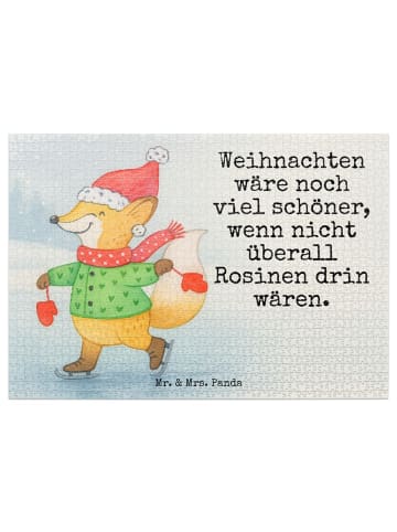 Mr. & Mrs. Panda Puzzle Fuchs  Schlittschuhe Design mit Spruch in Weiß