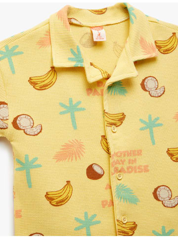 KOTON T-shirt in Gelb Gemustert