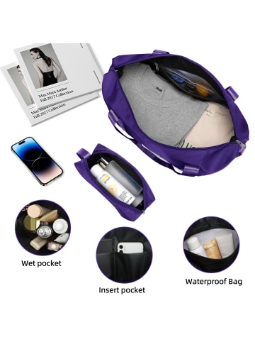 ABRIHOME Koffer set mit Reisetaschen und TSA-Schloss in lila