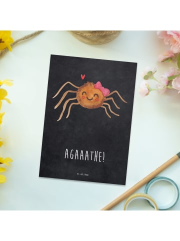 Mr. & Mrs. Panda Postkarte Spinne Agathe Freude mit Spruch in Kreidetafel