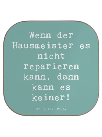 Mr. & Mrs. Panda Untersetzer für Gläser Spruch Hausmeister Hilfe... in Meeresbrise
