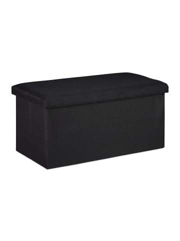 relaxdays Sitzbank in Schwarz - (B)76,5 x (H)38 x (T)38,5 cm