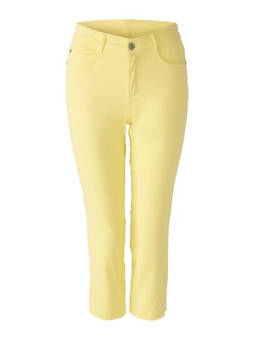 Oui Caprihose slim fit, mid waist in yellow