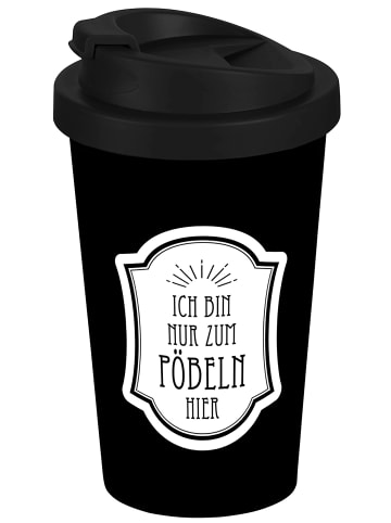 Geda Labels Coffee to go Becher Pöbeln in Schwarz - 400 ml