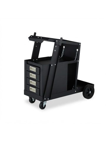 relaxdays Schweißwagen in Schwarz - (B)38 x (H)70 x (T)71 cm