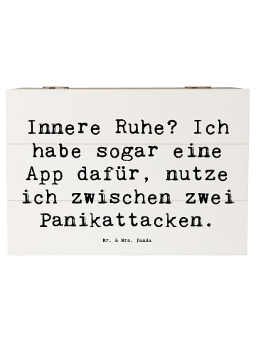 Mr. & Mrs. Panda Holztruhe Spruch Innere Ruhe mit Spruch in Weiß