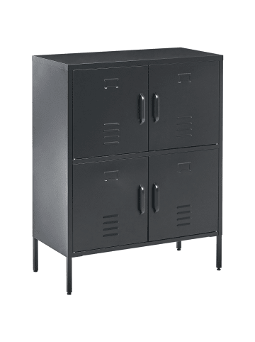 Beliani Büroschränke HOLBECK in Schwarz - (W) 80 x (H) 101 x (L) 40 cm