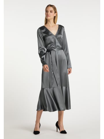 DreiMaster Damen Blusenkleid in Grau Oliv