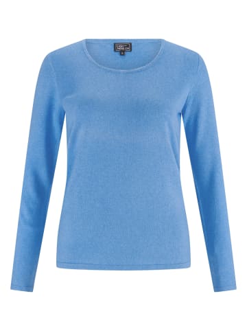 CASH-MERE.CH Seide Rundhals Pullover in Capri Blau