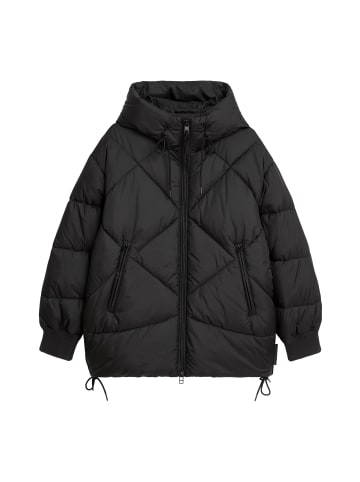 Marc O'Polo DENIM Lange Kapuzen-Steppjacke relaxed in Schwarz