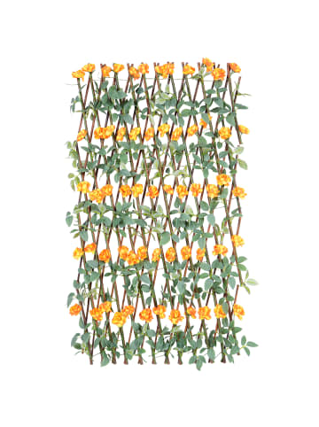 UNUS Sichtschutz aus Weide mit Blättern verschiedene Farben in Orange