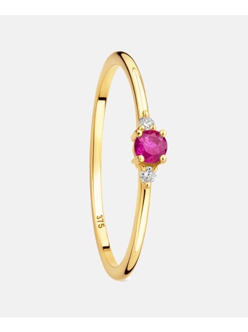 Diamant L'éternel Ring aus 375 Gelbgold mit Diamant mit Rubin