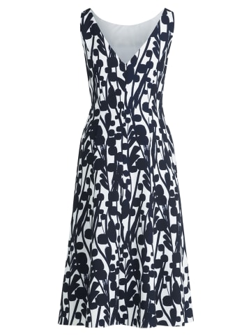 Vera Mont Cocktailkleid mit Print in Weiß/Dunkelblau