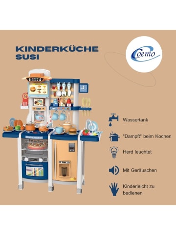 Coemo Kinderküche Susi Spielküche mit extra viel Zubehör - ab 3 Jahren in Blau