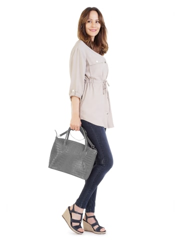 Cluty Handtasche echt Leder in grau