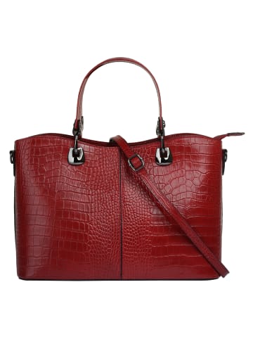 Cluty Handtasche echt Leder in dunkelrot