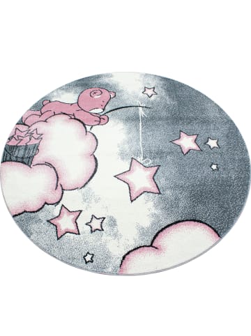 KADIMA DESIGN Kinderteppich Waschbar Bär TASNA Strapazierfähig OEKO-TEX Kinderzimmer in Pink