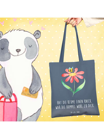 Mr. & Mrs. Panda Shopping Tasche Hummel Blume mit Spruch in Indigo Blue