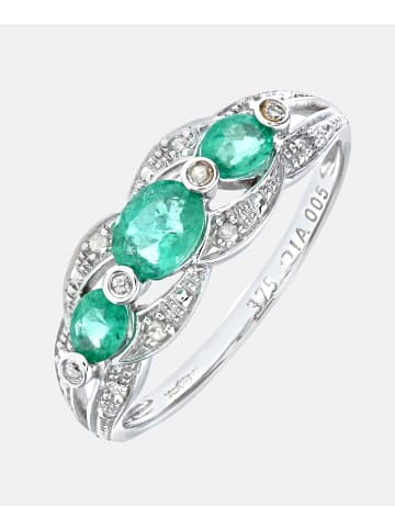 Diamant L'éternel Ring aus 375 Weißgold mit Diamant mit Smaragd