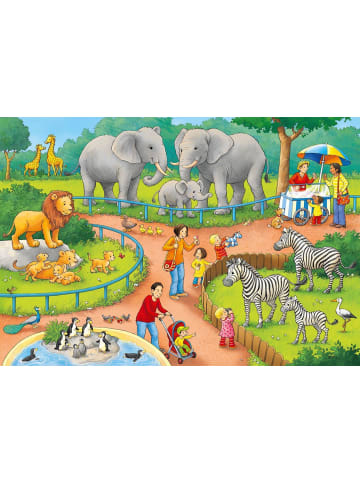 Ravensburger Ein Tag im Zoo. Kinderpuzzle 2 x 24 Teile