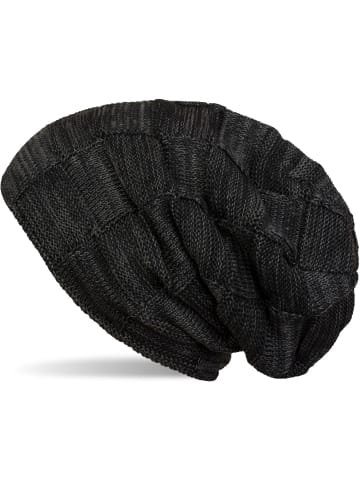 styleBREAKER Feinstrick Beanie Mütze in Schwarz