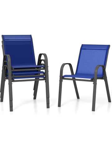 COSTWAY 4er Set Gartenstühle 56x70x84cm in Blau