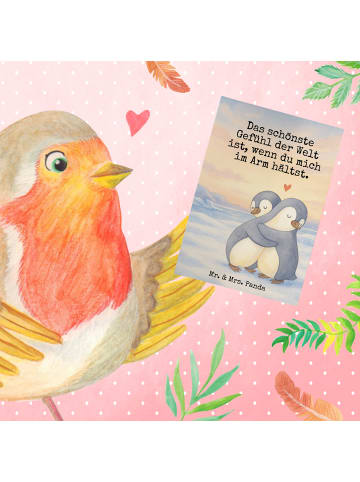 Mr. & Mrs. Panda Beileidskarte Pinguine Kuscheln Design mit Spruch in Weiß