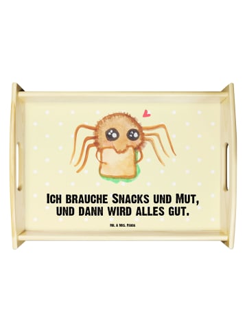 Mr. & Mrs. Panda BettTablett Spinne Agathe Sandwich mit Spruch in Gelb Pastell