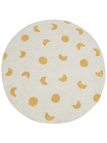 Beliani Kurzflor LOTI in Beige/Gelb - (W) 140 x (L) 140 cm