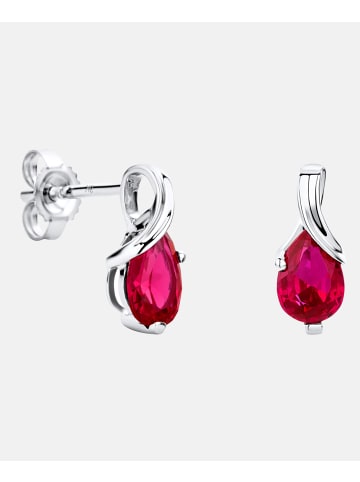 Diamant L'éternel Ohrstecker aus 375 Weißgold mit Rubin