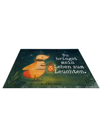 Mr. & Mrs. Panda Puzzle Glühwürmchen Design mit Spruch in Weiß