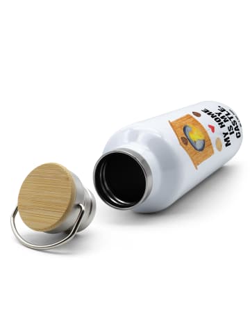 Mr. & Mrs. Panda Trinkflasche Edelstahl Vogel Haus mit Spruch in Weiß