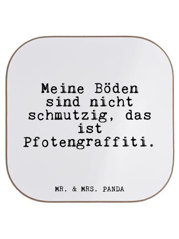Mr. & Mrs. Panda Getränkeuntersetzer Meine Böden sind nicht... m... in Weiß
