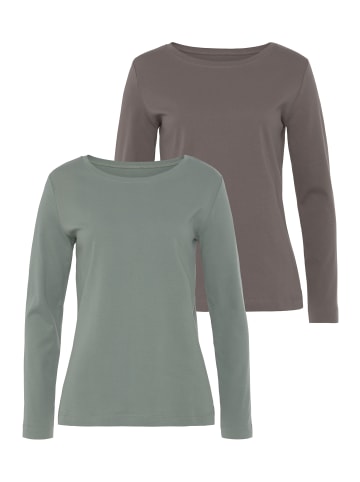 Vivance Langarmshirt in mint, taupe