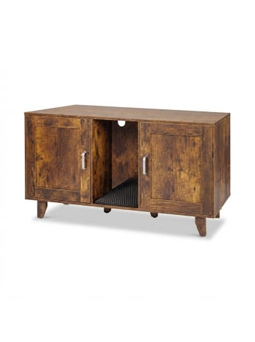 Katzenschrank in Dunkelbraun - (B)120 x (H)65 x (T)52 cm