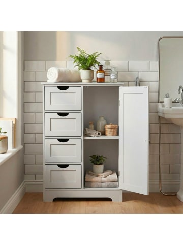 FineBuy Badregal in Weiß / MDF / 55x30x80
