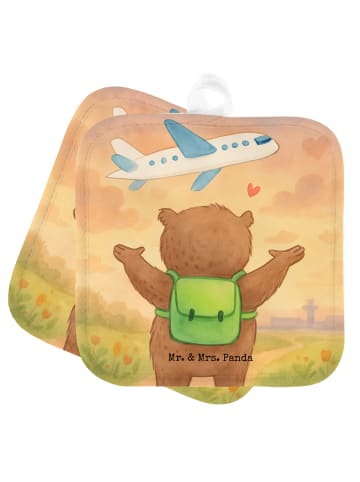 Mr. & Mrs. Panda Potholder Bär Flugzeug Design ohne Spruch in Weiß