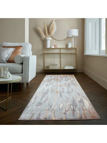 KADIMA DESIGN Designer-Glanzteppich mit abstrakter Ästhetik, hoch strapazierfähig in Gold