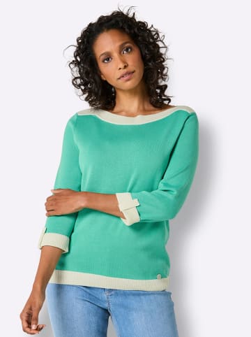 creation L 3/4 Arm-Pullover in blaugrün