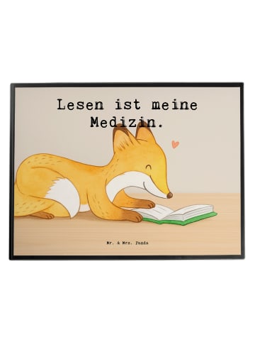 Mr. & Mrs. Panda Schreibunterlage Fuchs Lesen Design mit Spruch in Weiß